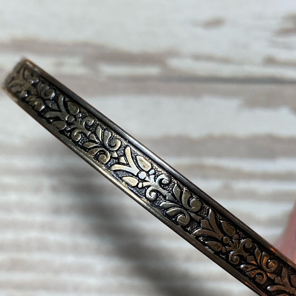 Vintage embossed sterling silver bangle bracelet